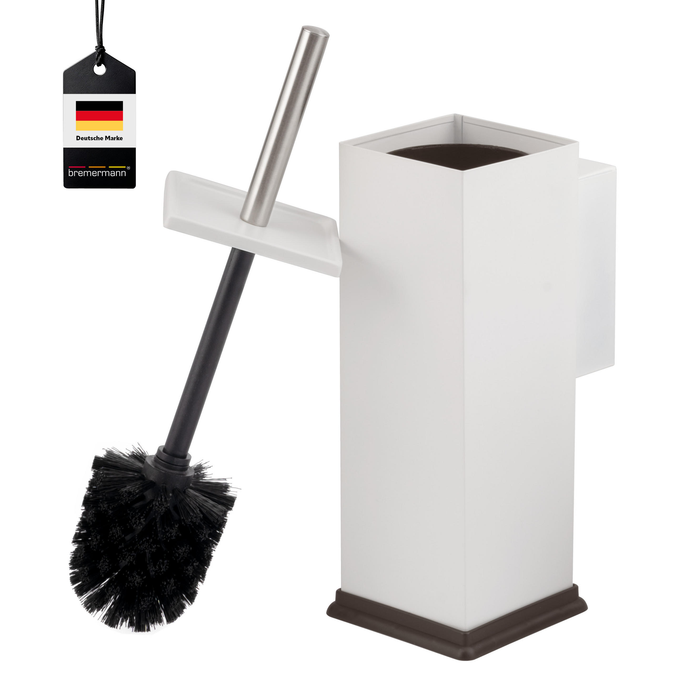WC-GARNITUR inkl. Wandhalterung - Weiß, Metall (10/39/14.5cm) - bremermann