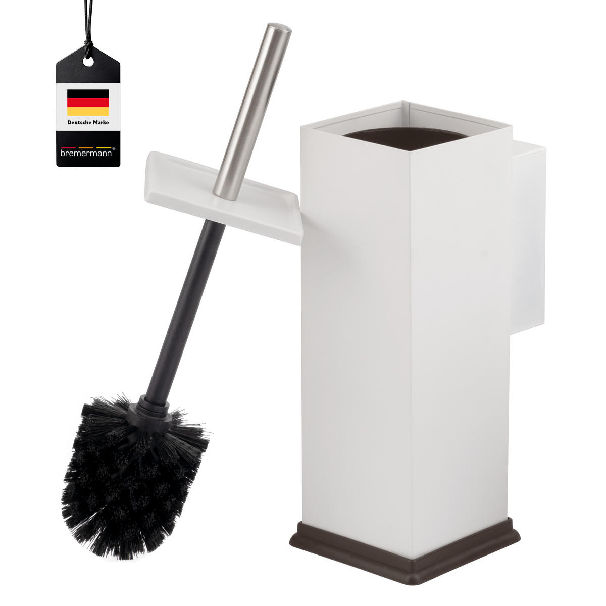 WC-GARNITUR inkl. Wandhalterung - Weiß, Metall (10/39/14.5cm) - bremermann