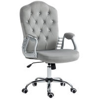 BÜROSTUHL Ergonomisch Schreibtischstuhl mit Wippfunktion für Home Office, Grau - Hellgrau, Kunststoff (61/114/61cm) - Vinsetto
