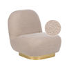 SESSEL Bouclé beige/gold LovIisa - Beige/Goldfarben, Textil (62/76/70cm) - Beliani