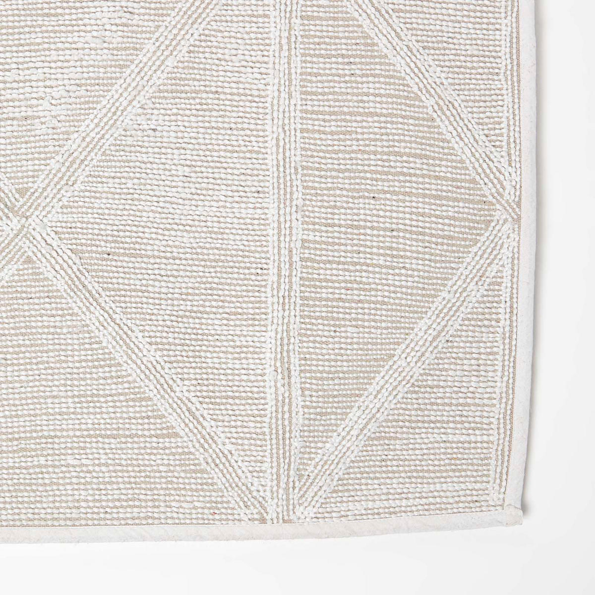 BADEMATTE 50/80 cm geometrisch - Weiß, Textil (50/80cm) - Homescapes