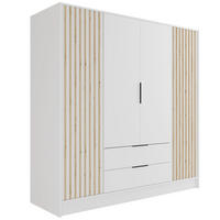 KLEIDERSCHRANK NELIA - 200 cm - Weiß/Eiche Artisan, Holzwerkstoff (200/200/51cm) - ALTDECOR