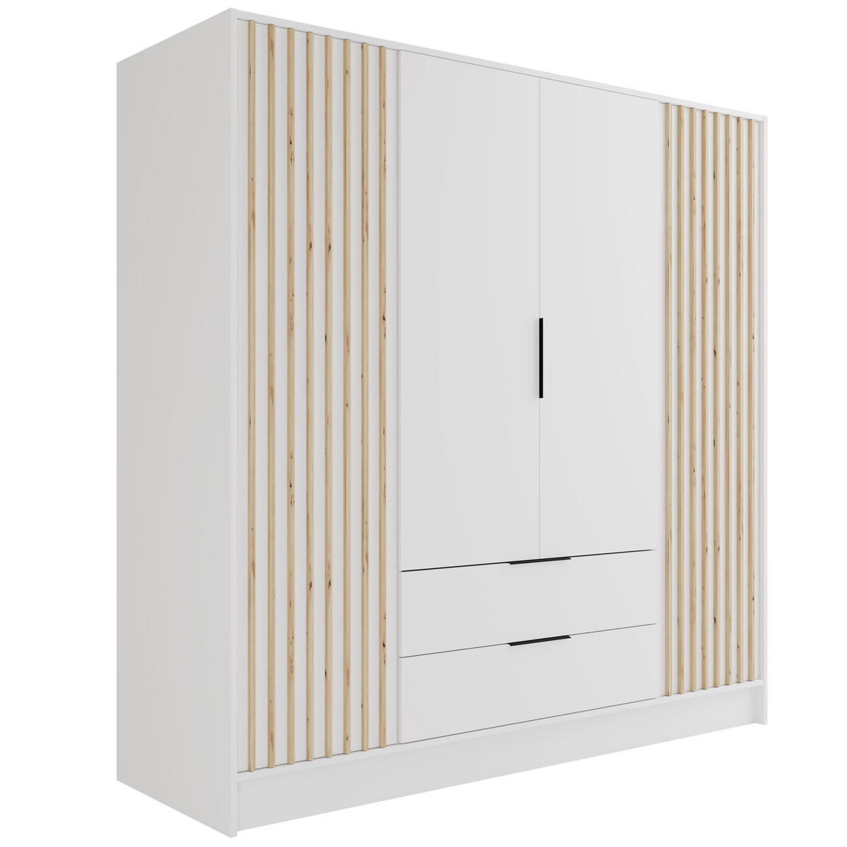 KLEIDERSCHRANK NELIA - 200 cm - Weiß/Eiche Artisan, Holzwerkstoff (200/200/51cm) - ALTDECOR