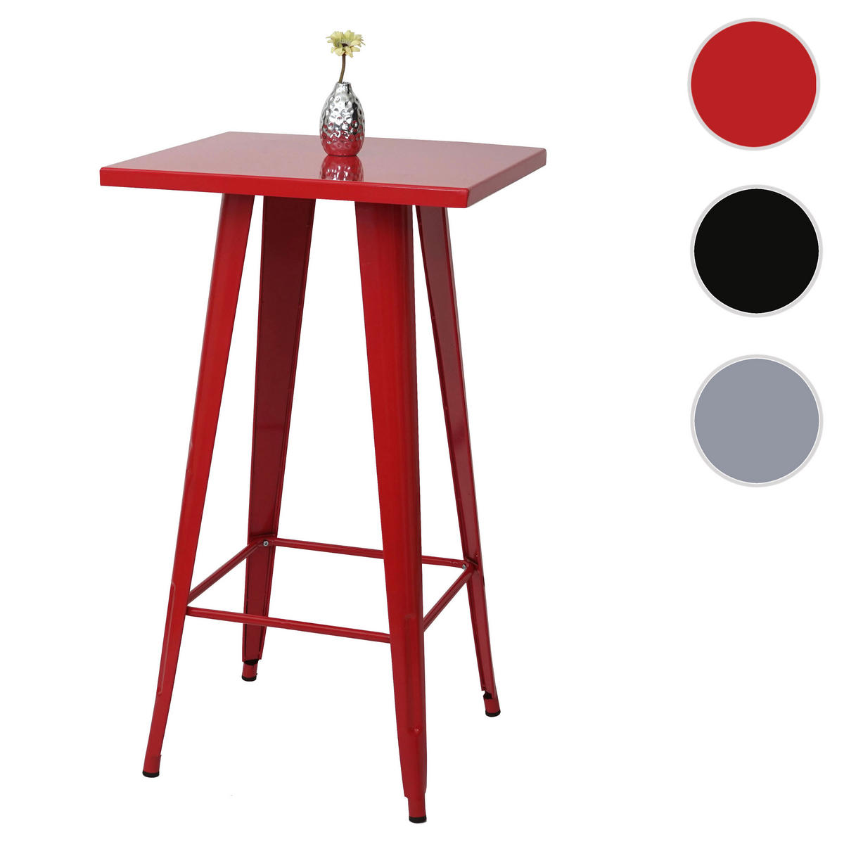 STEHTISCH METALL eckig Rot - Rot, Metall (60/60/105cm) - MCW
