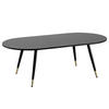 COUCHTISCH oval in Marmor-Optik – mit Metallgestell im modernen Design, Schwarz 120x60x42 cm - Goldfarben/Schwarz, Holzwerkstoff/Metall (60/120/42cm) - KADIMA DESIGN