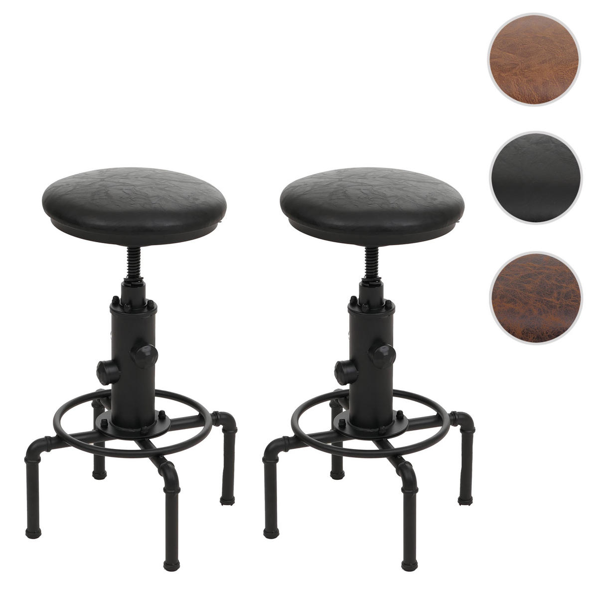 BARHOCKER Schwarz 2er-Set - Schwarz, Textil (45/85/45cm) - MCW