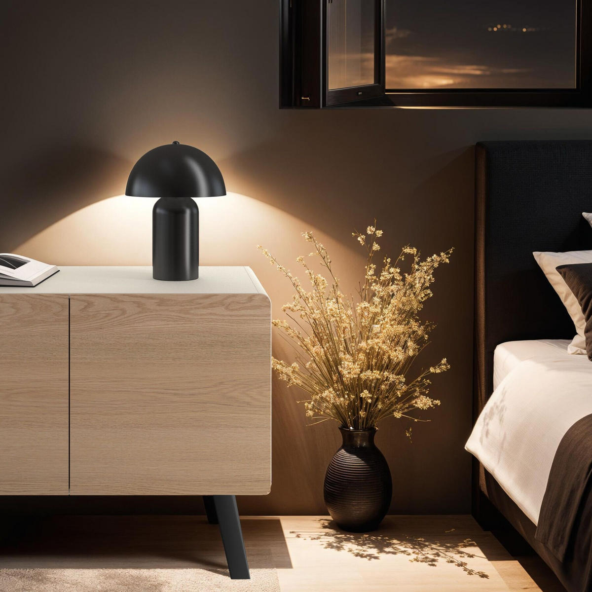 AKKU-TISCHLAMPE Kade, 25 x 34 cm, schwarz - Schwarz, Metall (25/25/34cm) - tectake