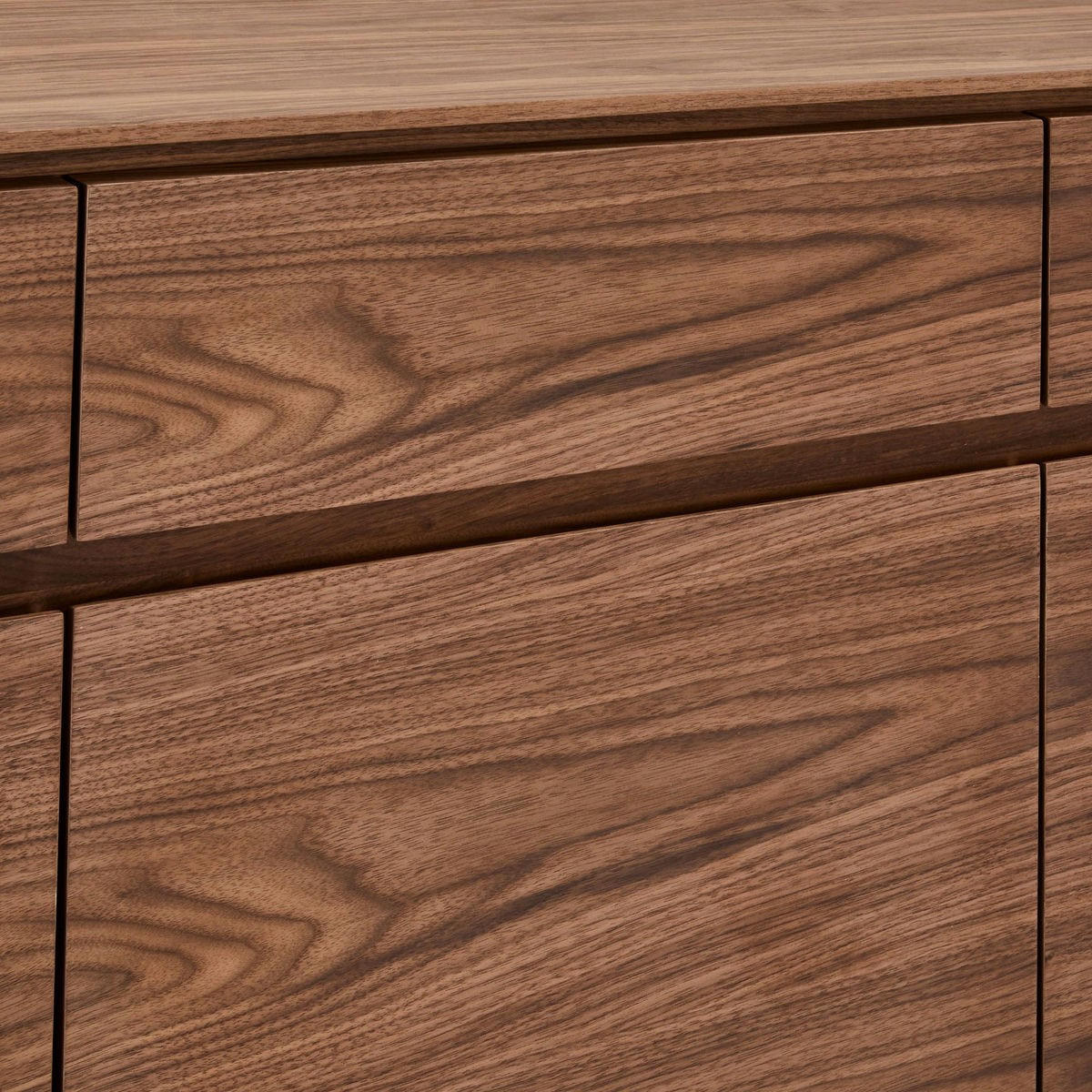 SIDEBOARD Amerikanisches Walnussfurnier - Schwarz/Braun, Holz/Metall (205/82/45cm) - Furnhouse