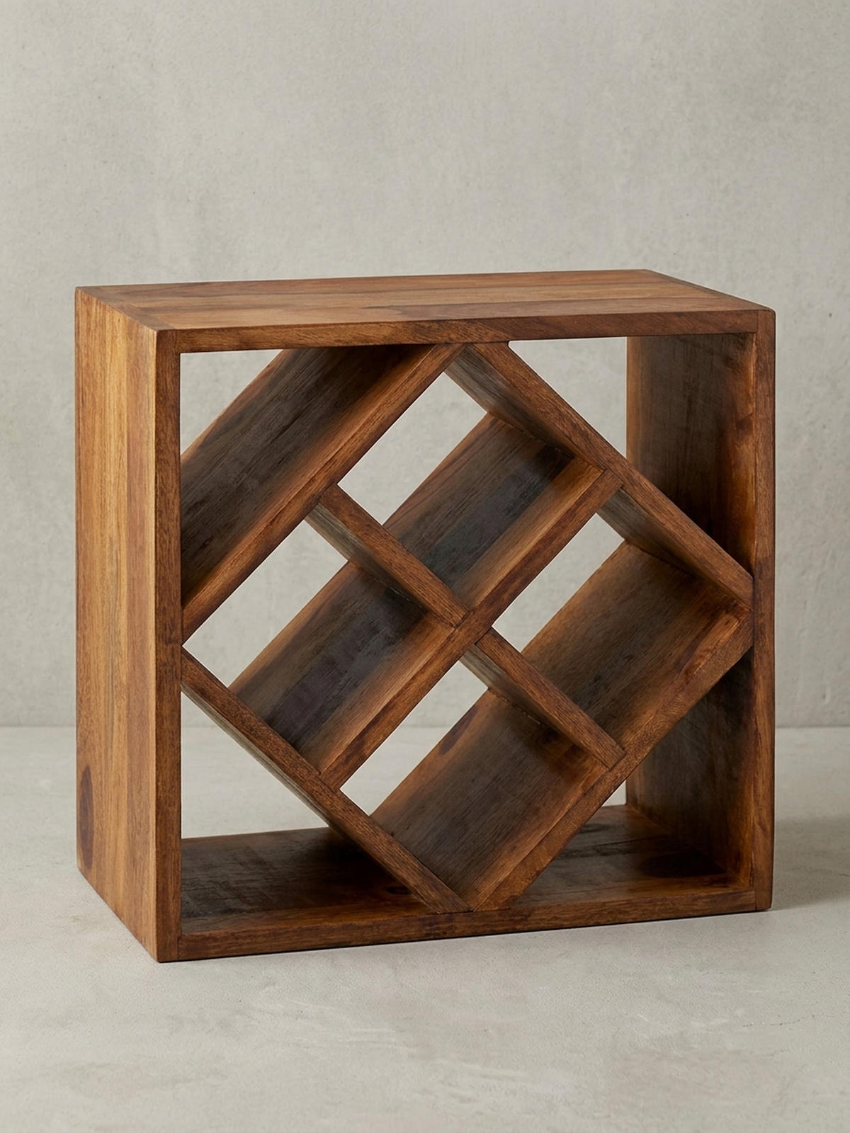 WEINREGAL Massivholz für 8 Flaschen platzsparend - Braun, Holz (40/40/25cm) - KADIMA DESIGN