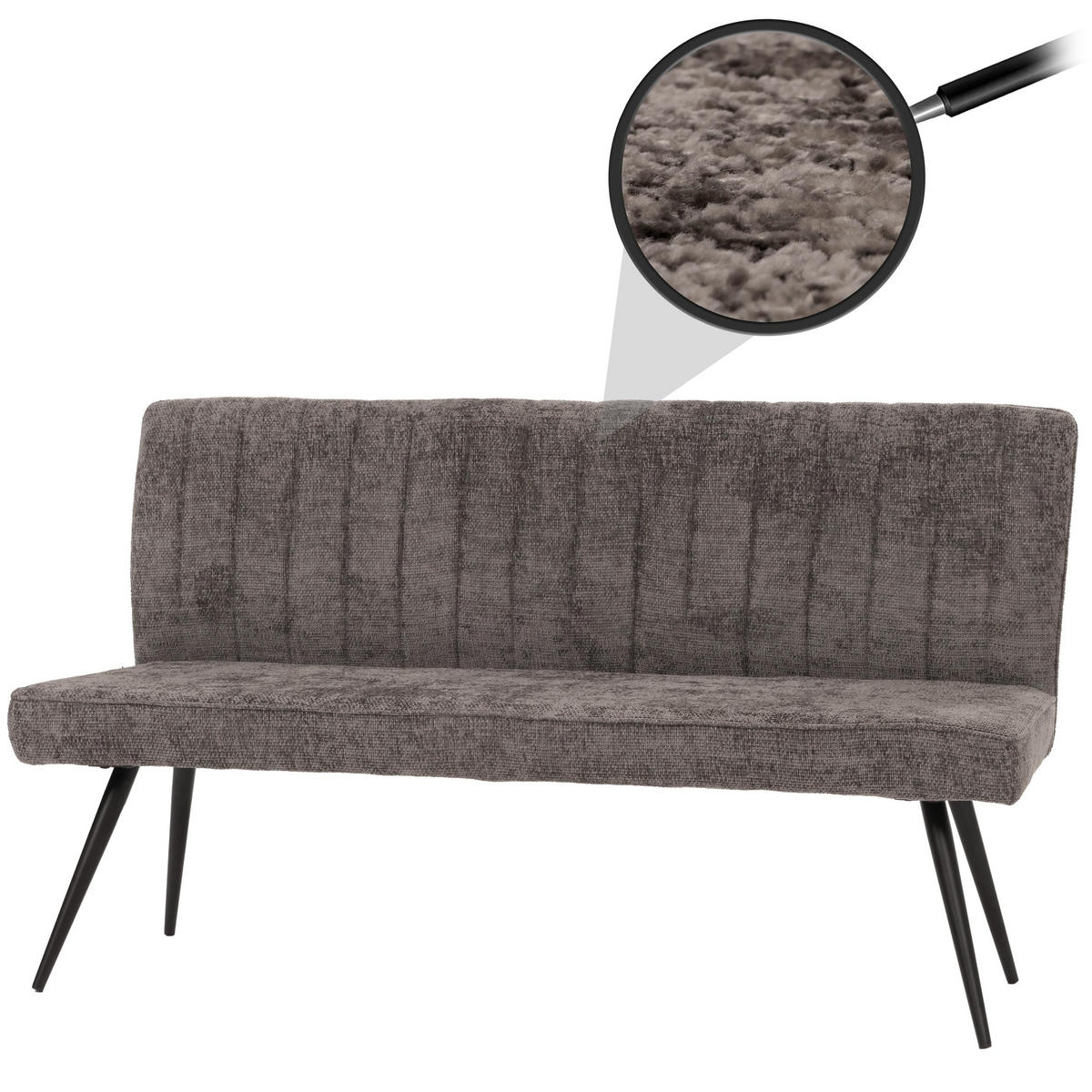 SITZBANK Grau - Grau, Textil (160/90/60cm) - MCW