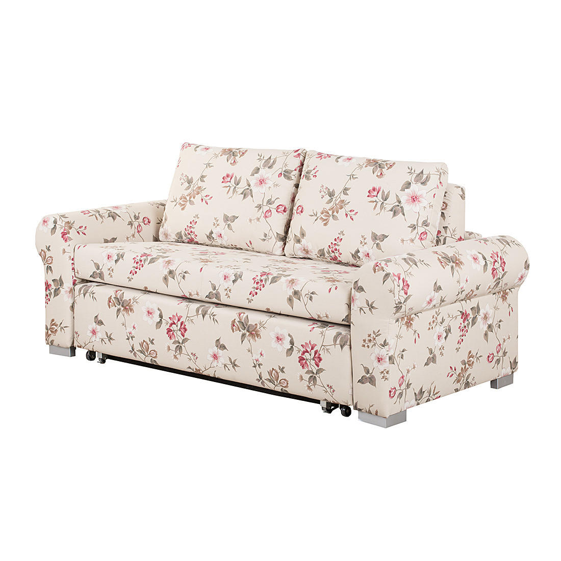 SCHLAFSOFA - Beige/Rosa, Textil (185/90/90cm) - home24
