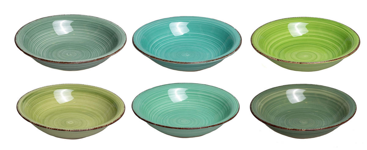 GESCHIRRSET Studio Tavola Summer Green - 18-teilig - Grün, Keramik (2/2/1cm) - Cookinglife