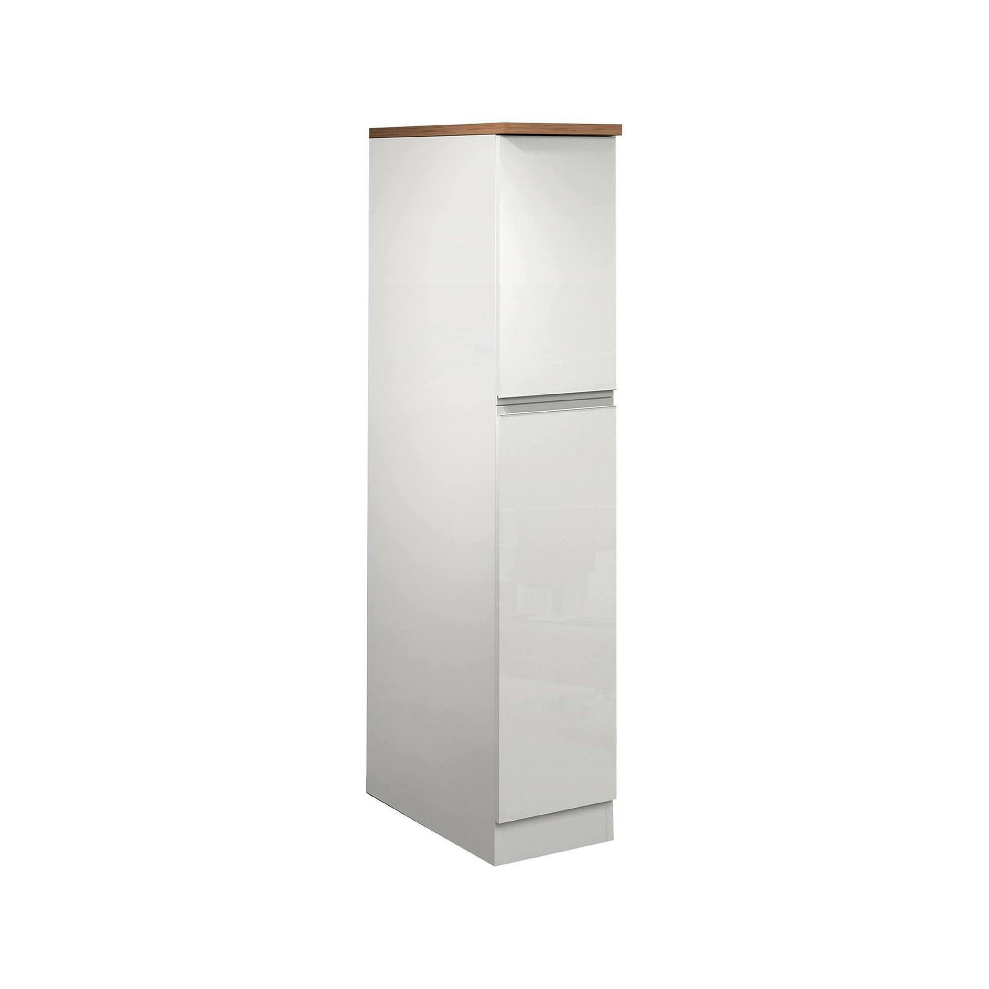KÜCHENSCHRANK Glänzendes Weiß, Eiche 60/30/165 cm - Eichefarben/Weiß, Holzwerkstoff (30/165/60cm) - DMORA