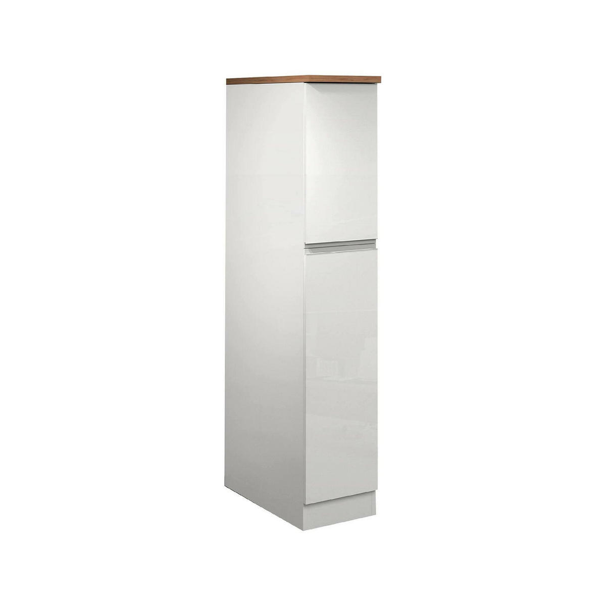 KÜCHENSCHRANK Glänzendes Weiß, Eiche 60/30/165 cm - Eichefarben/Weiß, Holzwerkstoff (30/165/60cm) - DMORA