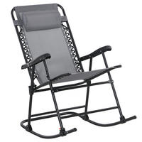 SCHAUKELSTUHL, mit Kopfkissen, bis 120 kg, Mesh, Hellgrau, 95 x 64 x 106 cm - Hellgrau, Metall (64/106/95cm) - Outsunny