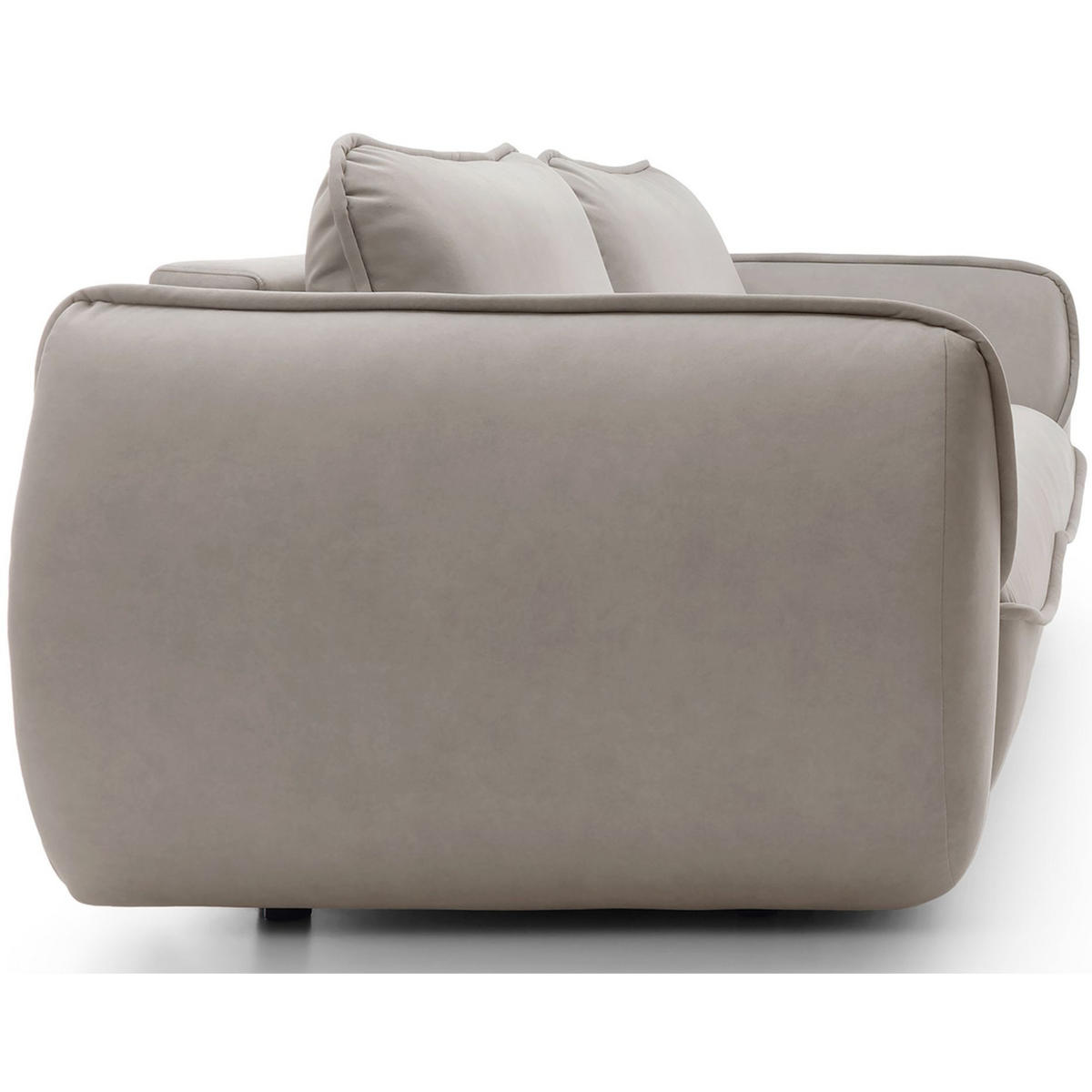 3-SITZER SOFA Cutie Beige Easy-Clean-Velours - Beige/Schwarz, Textil (257/90/114cm) - Selsey