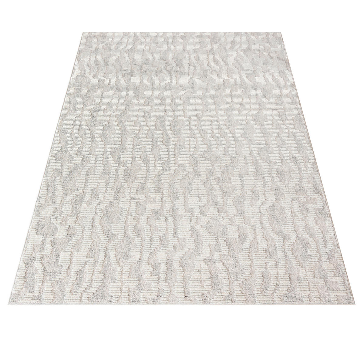 TEPPICH Beige Abstrakt - Rechteckig Moderne - 140 x 200 cm - Ecru/Beige, Textil (140/200cm) - Mazovia