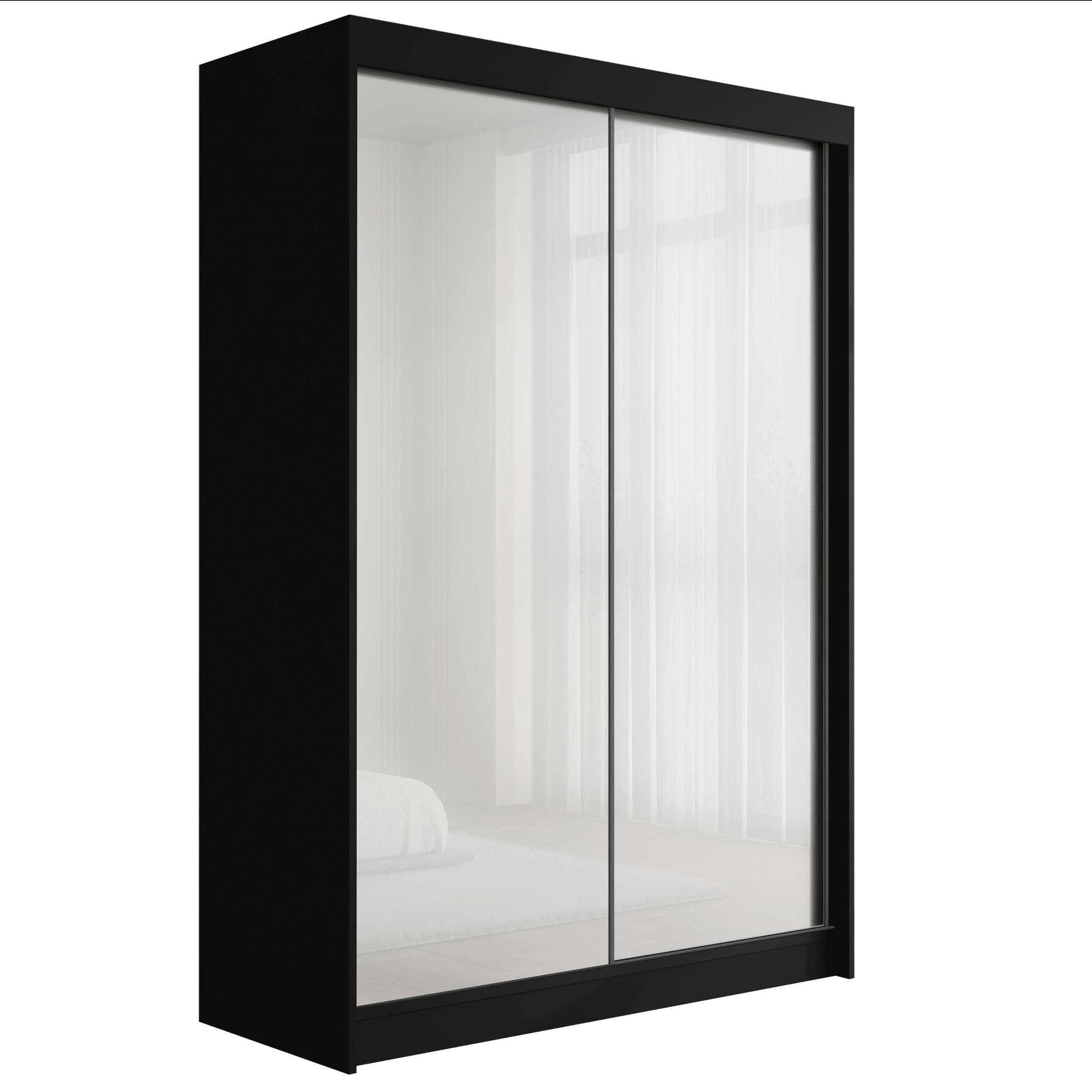 KLEIDERSCHRANK PEKA - 150 cm - Schwarz|Weiß - Schwarz/Weiß, Holzwerkstoff (150/215/61cm) - ALTDECOR