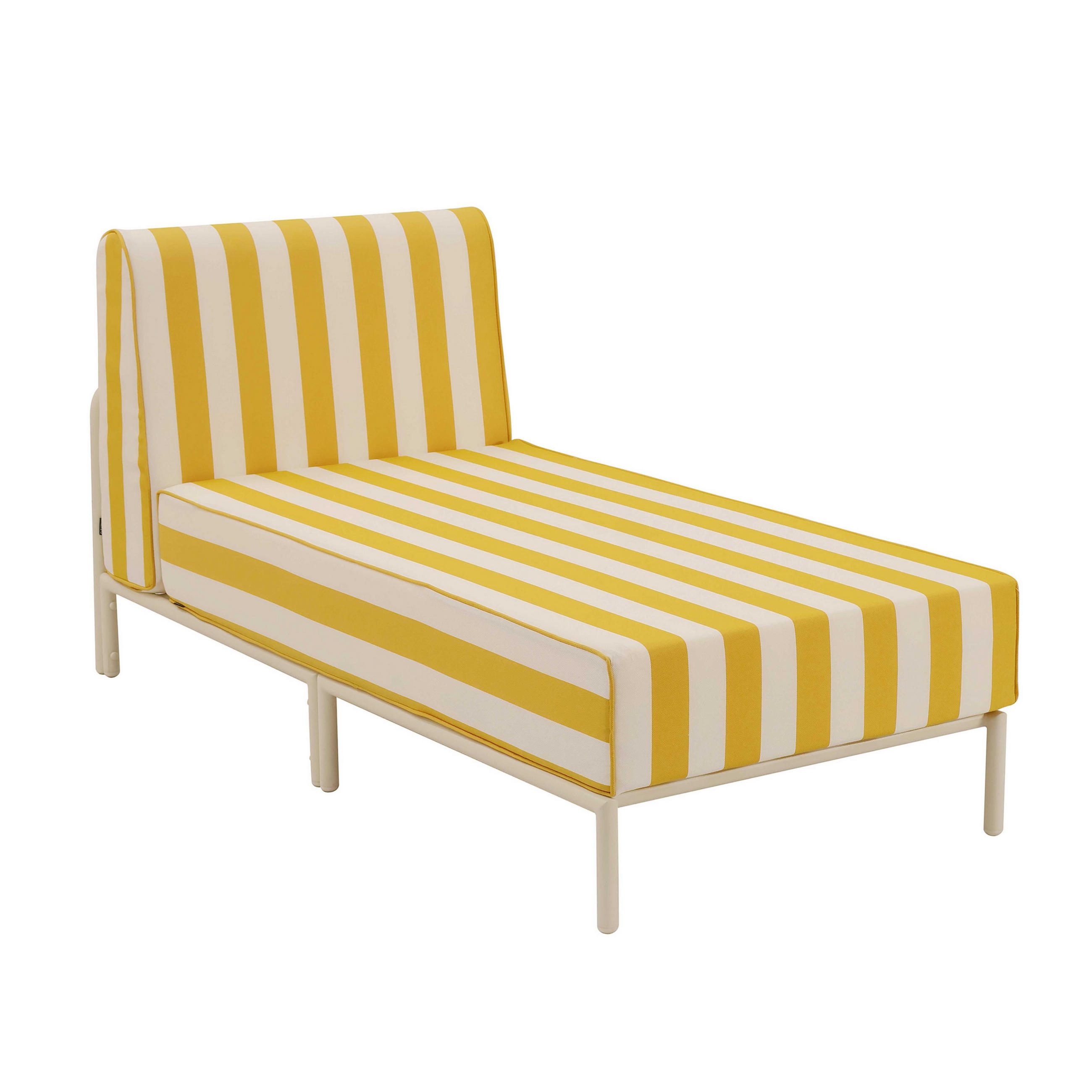 CHAISELONGUE, Gelb - Gelb, Textil (72/78/153cm) - Oviala
