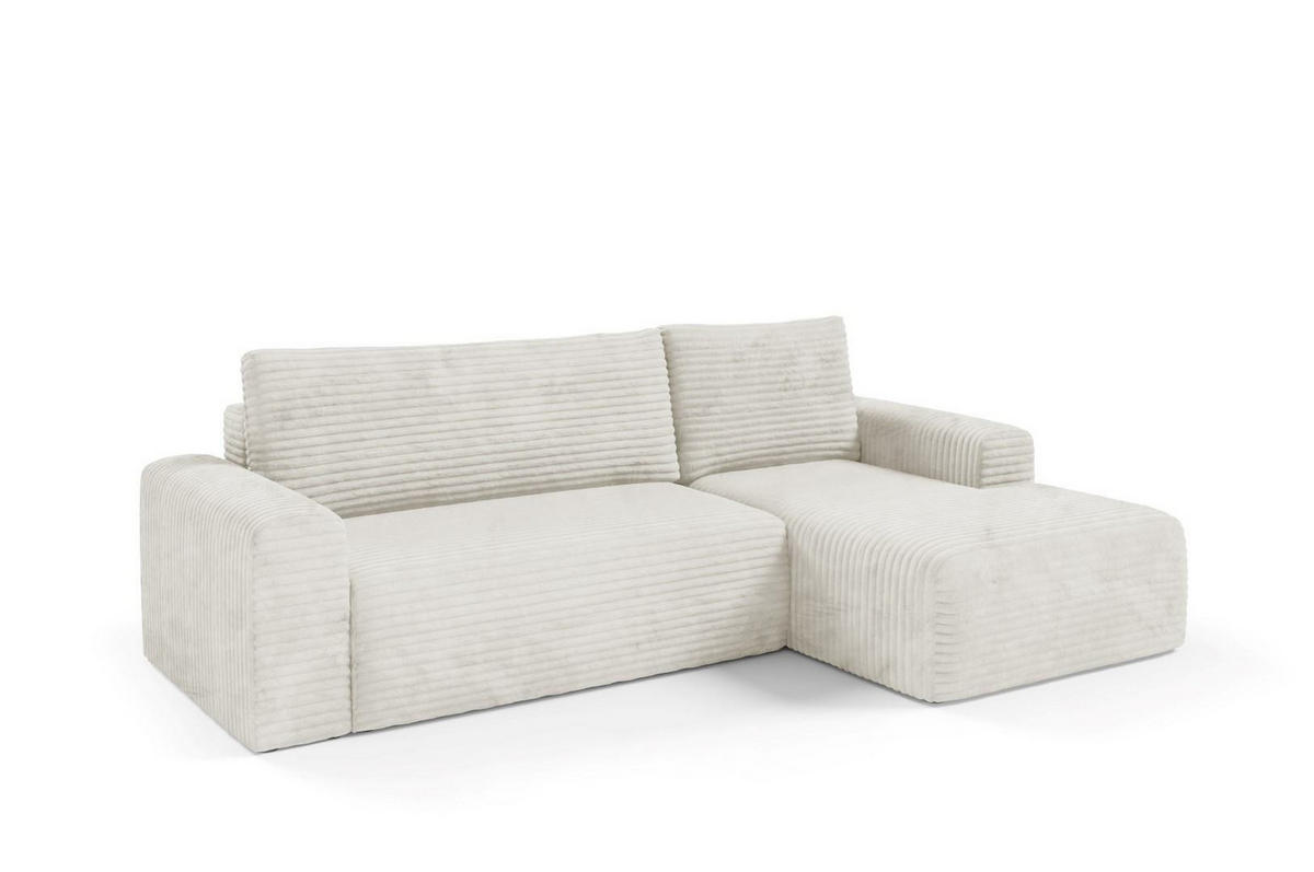 ECKSOFA mit Schlaffunktion Cremig - Weiß, Textil (268/163cm) - Furnisell