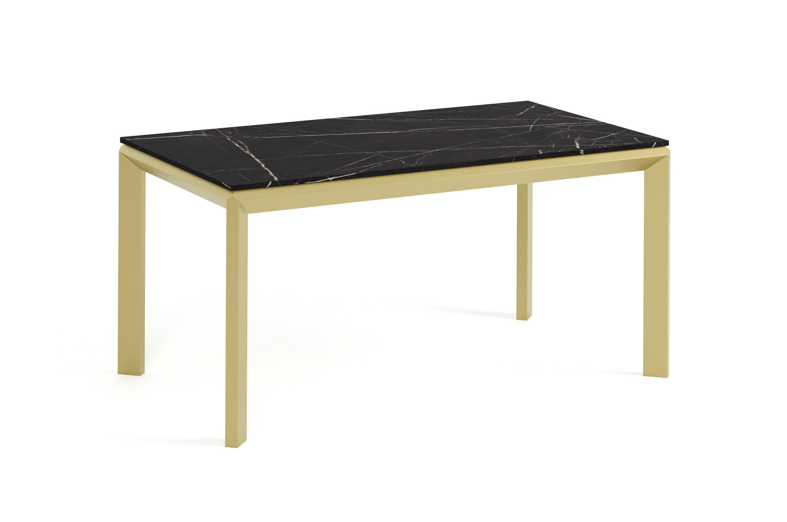 ESSTISCH FADO - Goldfarben/Graphitfarben, Holzwerkstoff (90/160/76cm) - Meblini