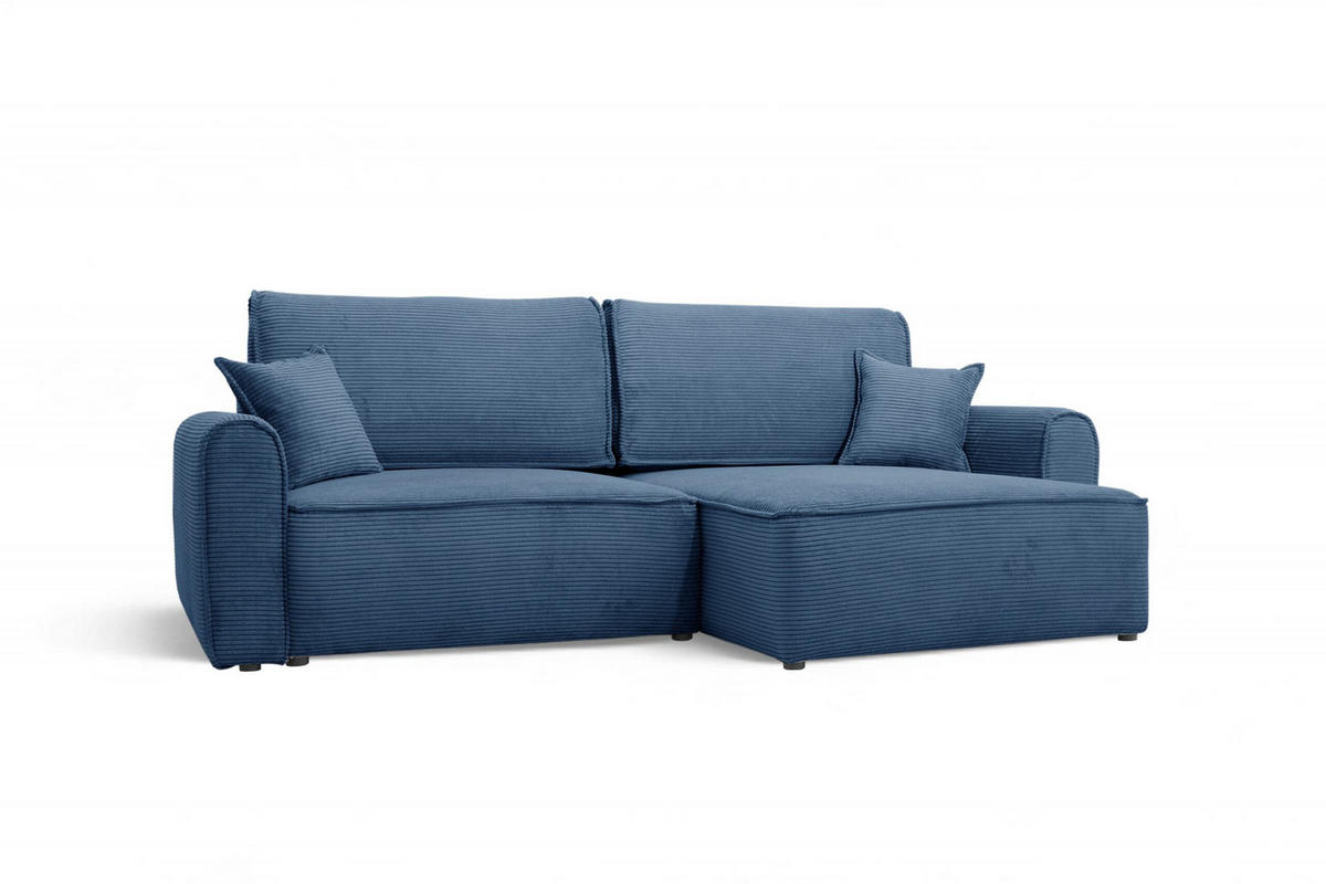 ECKSOFA mit Schlaffunktion Blau - Blau, Textil (244/148cm) - Furnisell