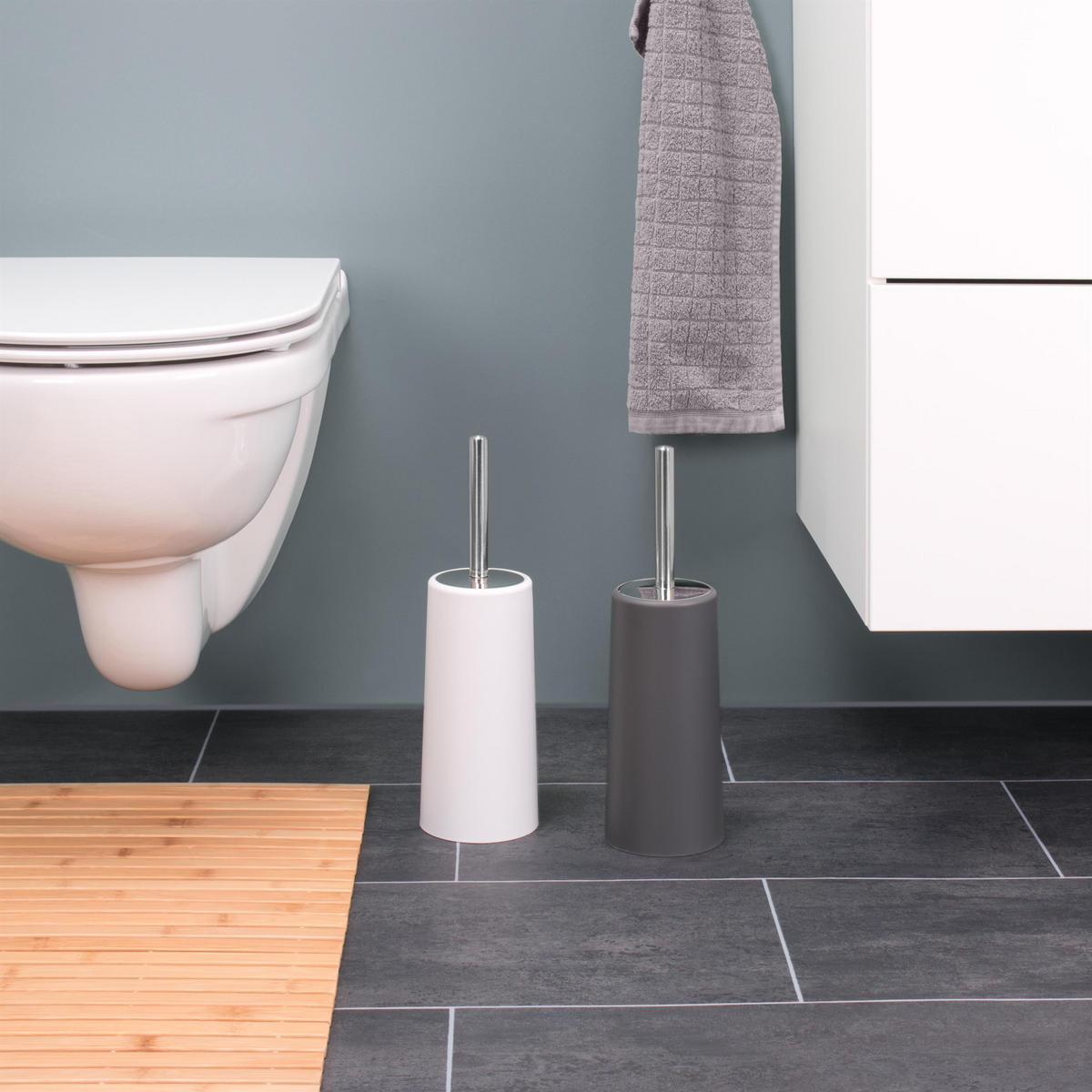 WC-BÜRSTE 2er Set, grau - Grau, Kunststoff (10/34.5/10cm) - bremermann