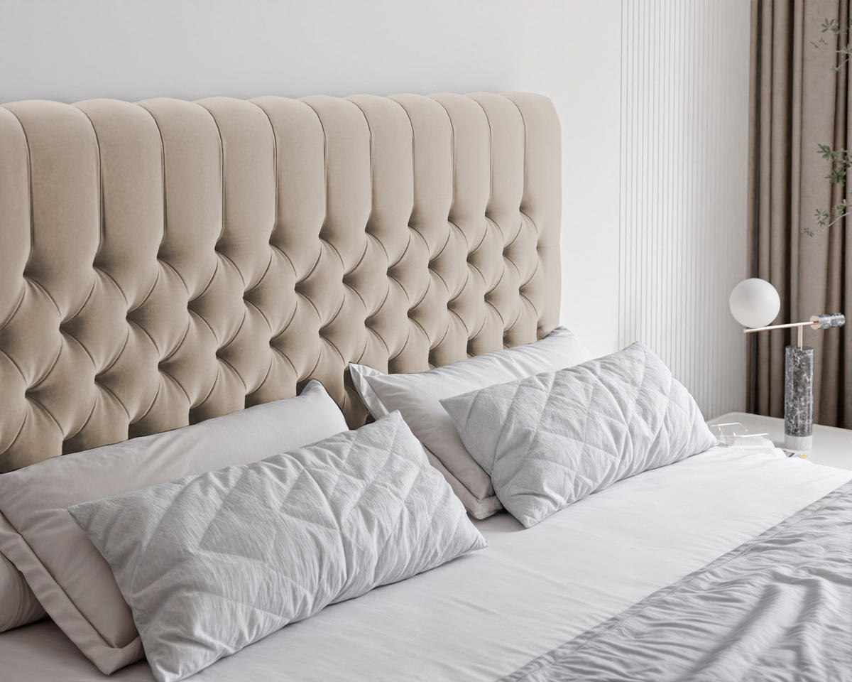 BOXBETT 120x200 cm mit Topper - Creme, Holzwerkstoff/Textil (120/200cm) - Idohome