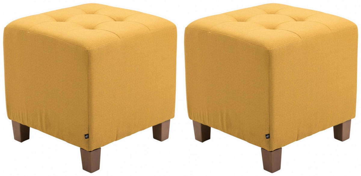 SITZWÜRFEL 2er Set Stoff gelb - Gelb, Holz/Textil (45/46/45cm) - CLP
