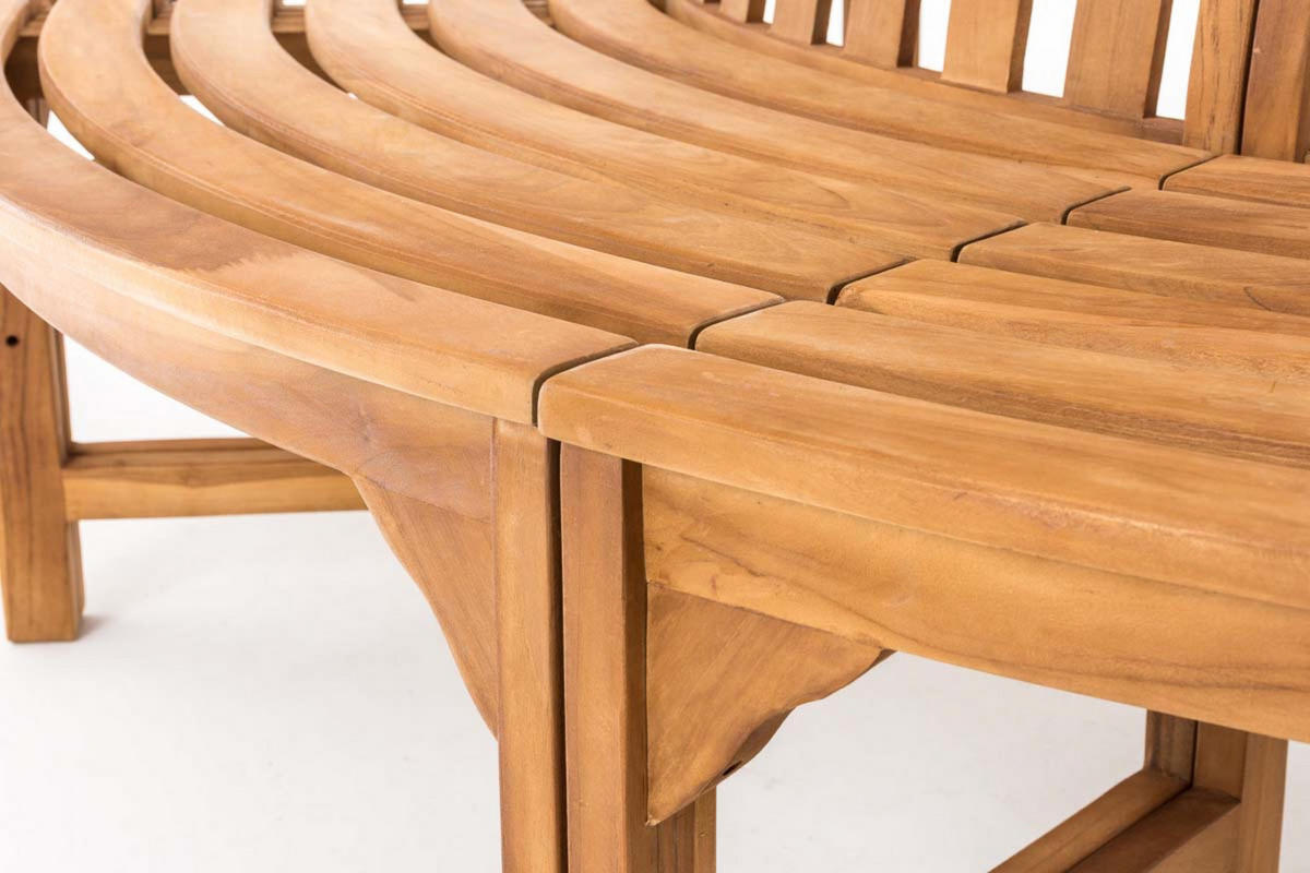 BAUMBANK Nova rund 250 cm teak - Braun, Holz (250/92/250cm) - TPFGarden