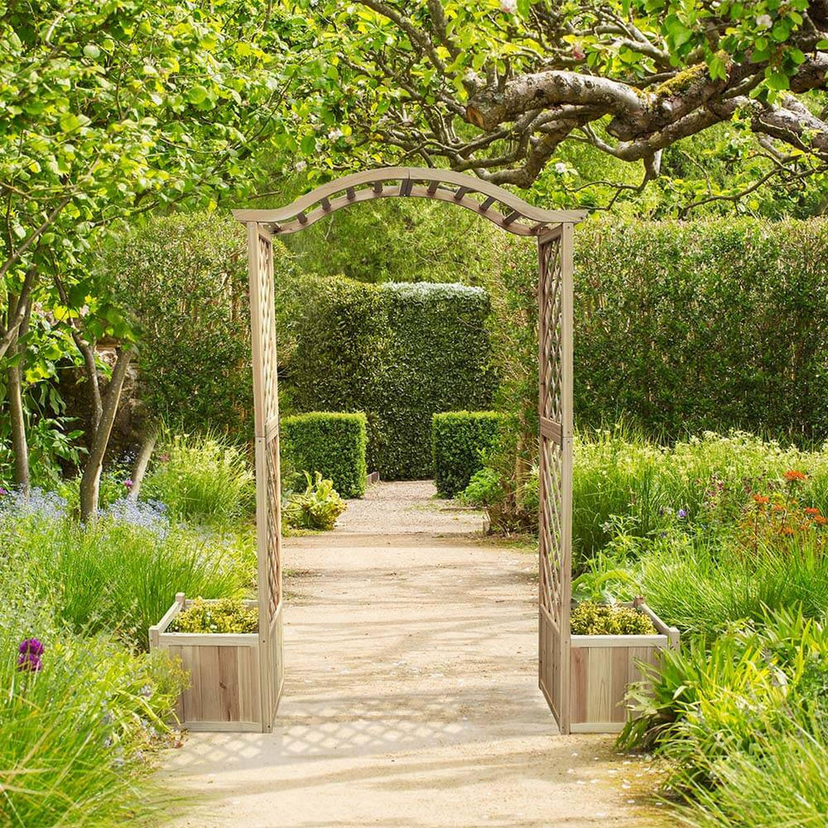 ROSENBOGEN ARCO - Natur - Naturfarben, Holz (183/200/43cm) - Home Deluxe