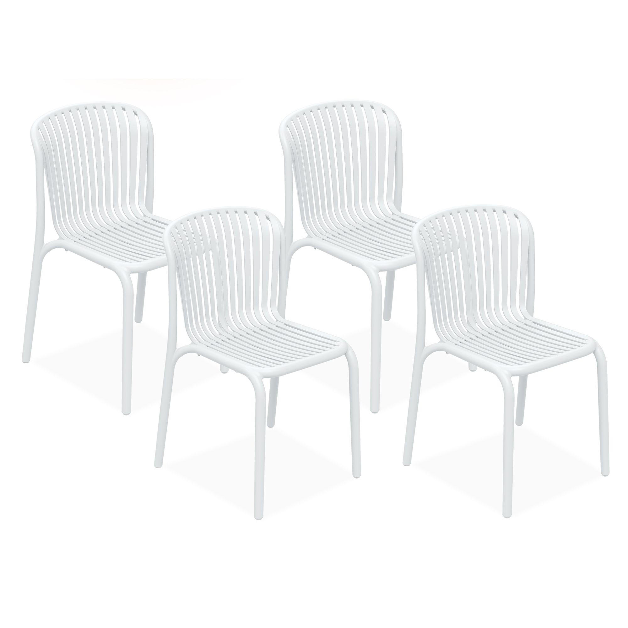 GARTENSTUHL FICCARI 4-er Set, Weiß - Weiß, Kunststoff (52/82.5/53cm) - KONSIMO®
