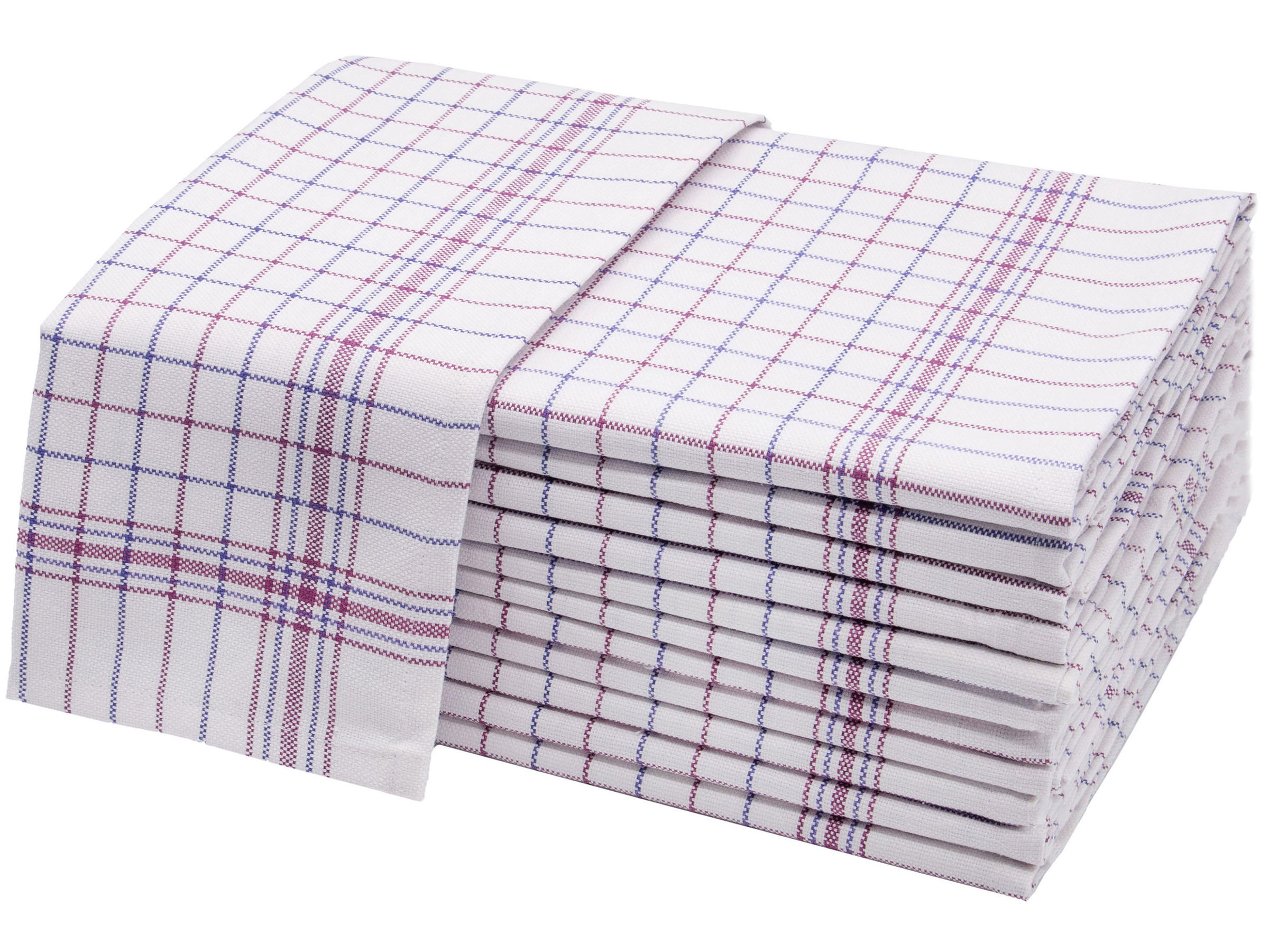 GESCHIRRTÜCHER, 12er-Set, 65x70 cm, 100% Baumwolle, Blau - Rot, Textil (65/70cm) - Zollner