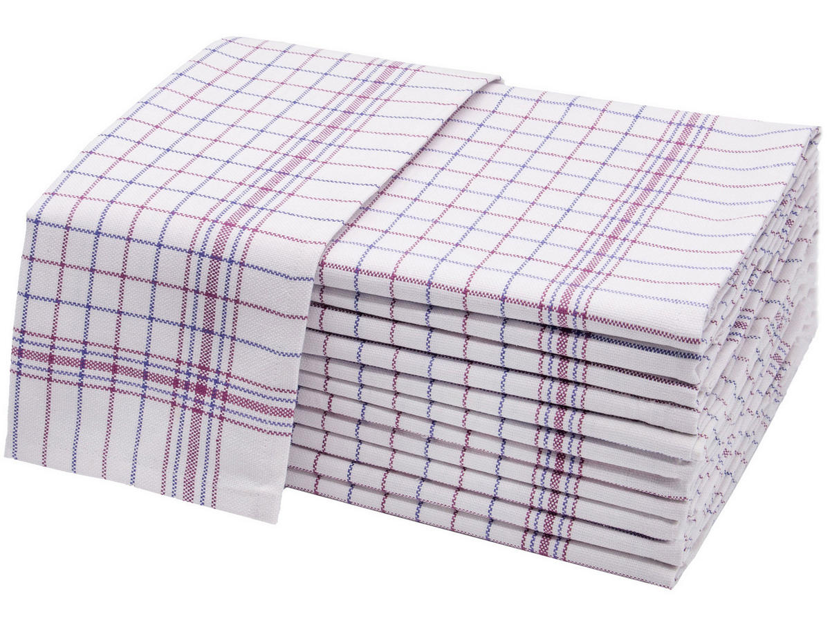 GESCHIRRTÜCHER, 12er-Set, 65x70 cm, 100% Baumwolle, Blau - Rot, Textil (65/70cm) - Zollner