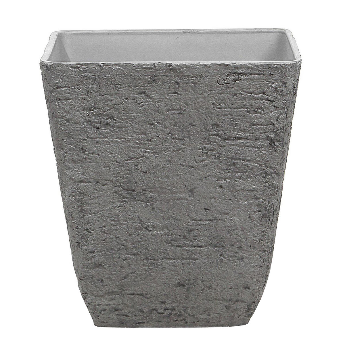 BLUMENTOPF 2er-Set dunkelgrau quadratisch 49/49/53 cm Delos - Dunkelgrau, Stein (53cm) - Beliani