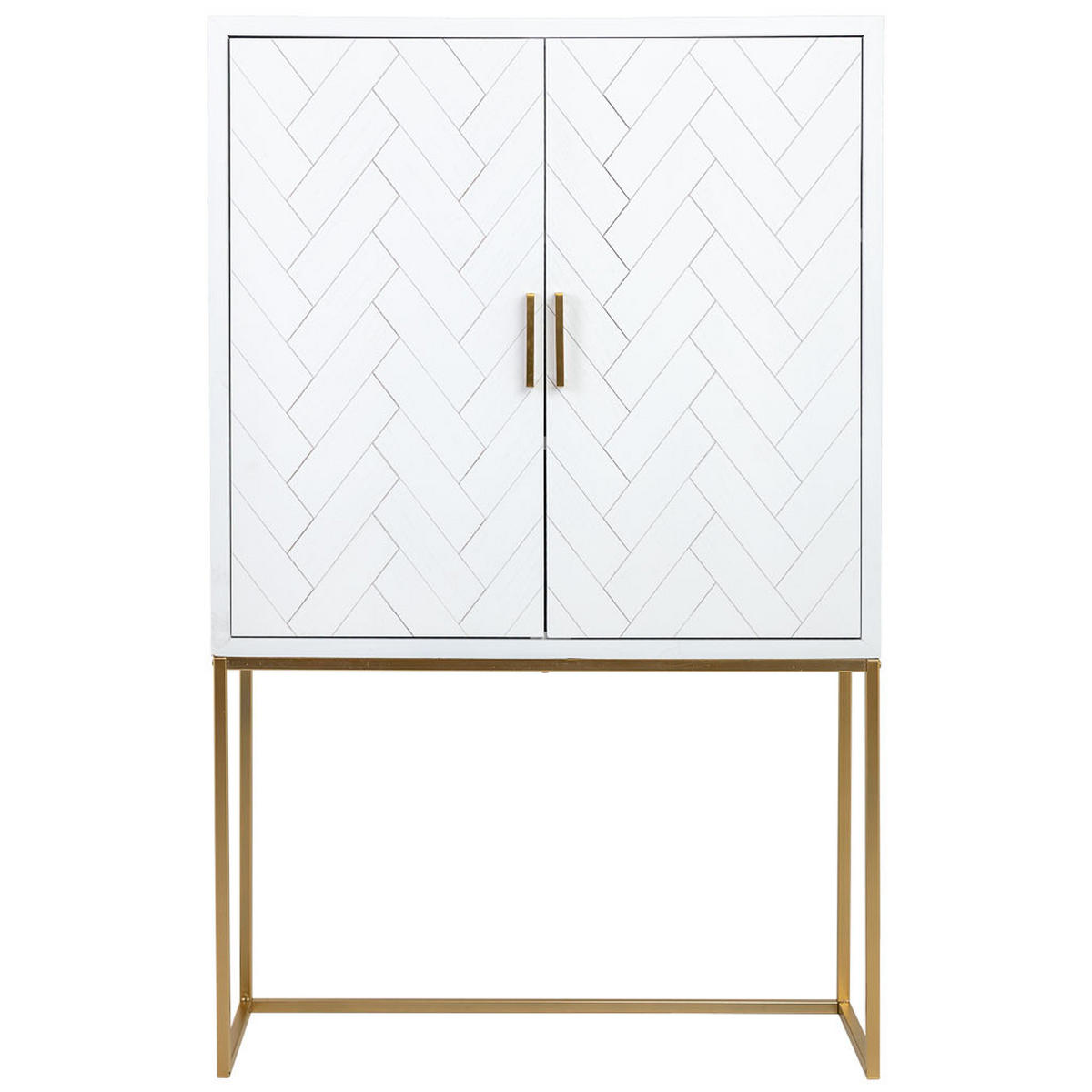 HIGHBOARD mit 2 türiger aus holz und metall 100x40x160 cm - Weiß, Holz (100/160/40cm) - Wanderlust