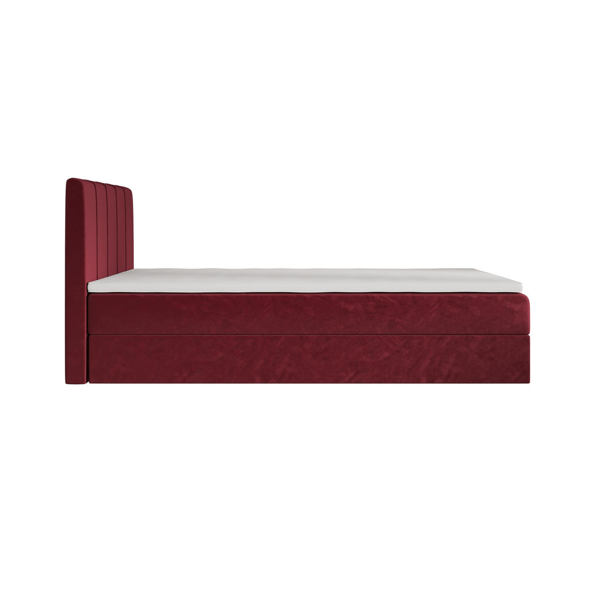 BOXBETT BAHAMA 90x200 Monolith 59, mit Matratze H3, Bonell und Topper, Rot - Rot, Holz/Kunststoff (90/200cm) - Bedante