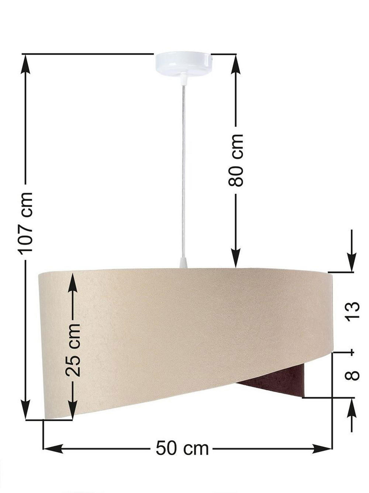 HÄNGELEUCHTE Beige 50/23 cm - Braun, Kunststoff (50/1/23cm) - ONZENO