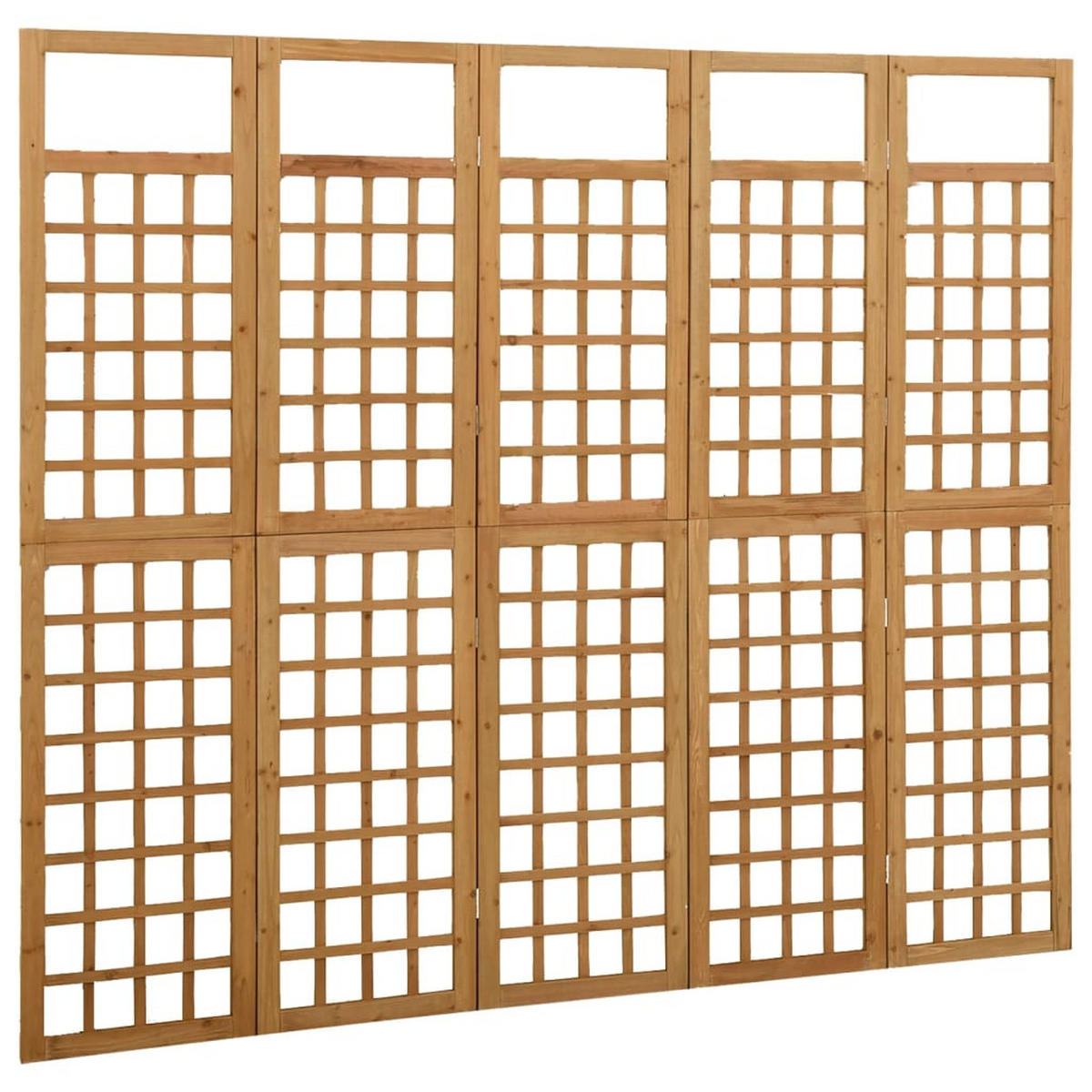 SPALIER/PARAVENT 5-Teilig Massivholz Tanne 201,5/180 Cm - Braun, Holz (180/180/201.5cm) - vidaXL