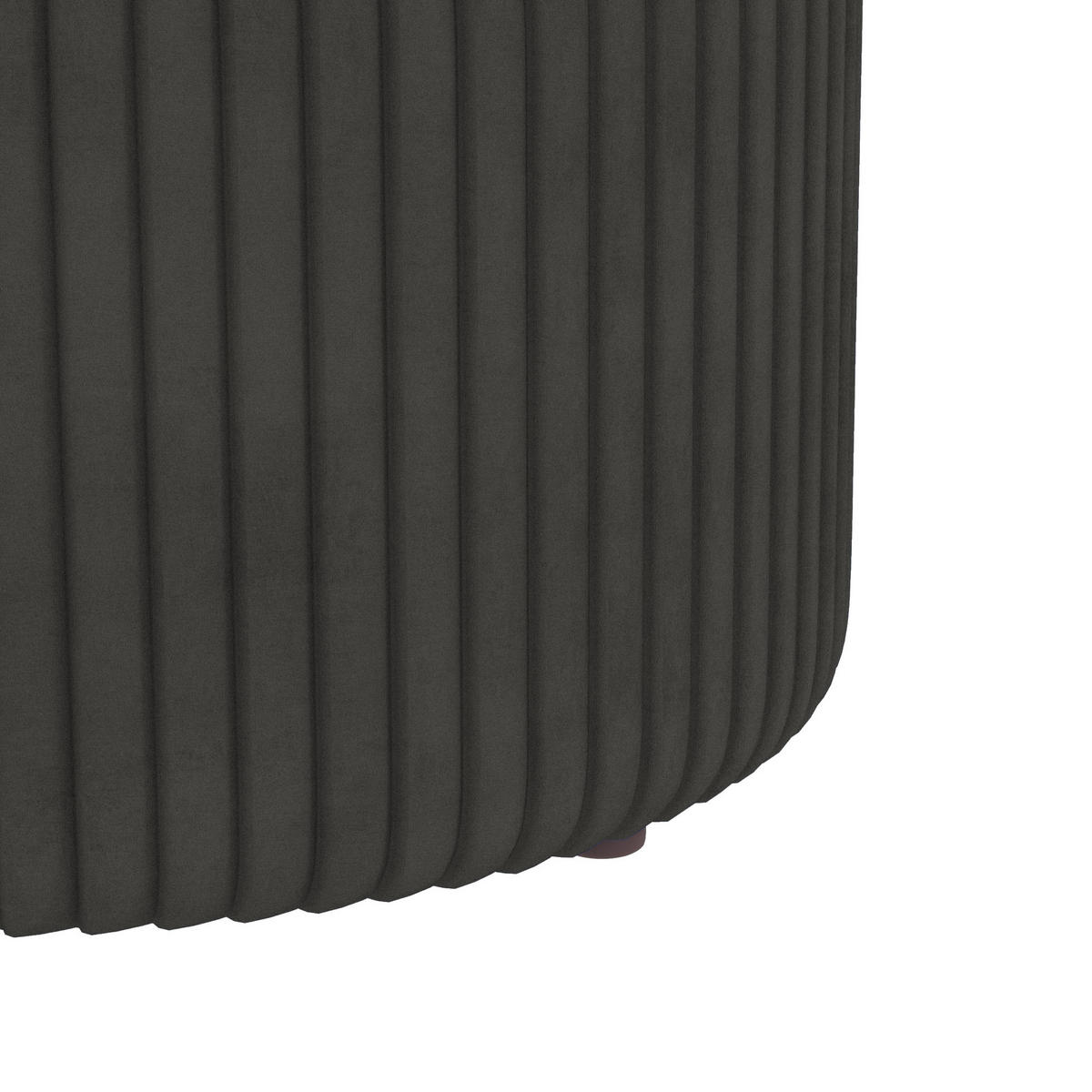 POUF DE-16379 mit Stauraum und Rippenvelours Grau - Grau, Textil (36/44/36cm) - ComfortXL