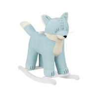 SCHAUKELTIER Fuchs türkis Plüsch, Holzgriffe, Holzkufen, Fußstützen, ab 18 Monate, bis 30 kg - Türkis, Textil (26/58/63cm) - Kikka boo