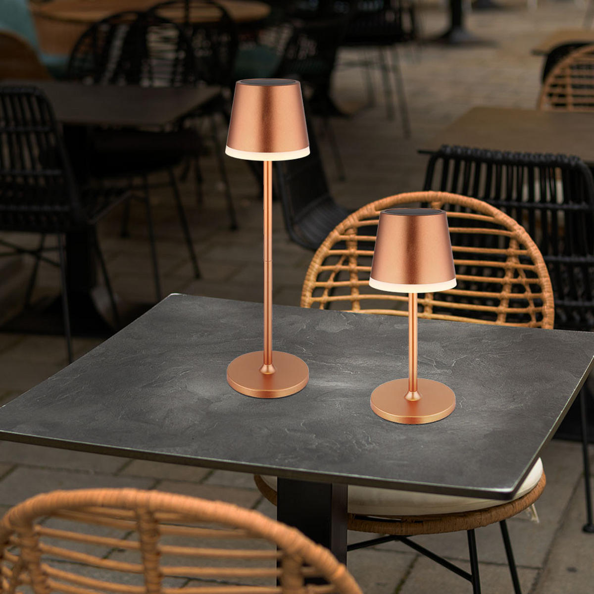 LED AUSSENLEUCHTE Solar Champagner satiniert - Champagner, Metall (11/11/41cm) - Globo Lighting