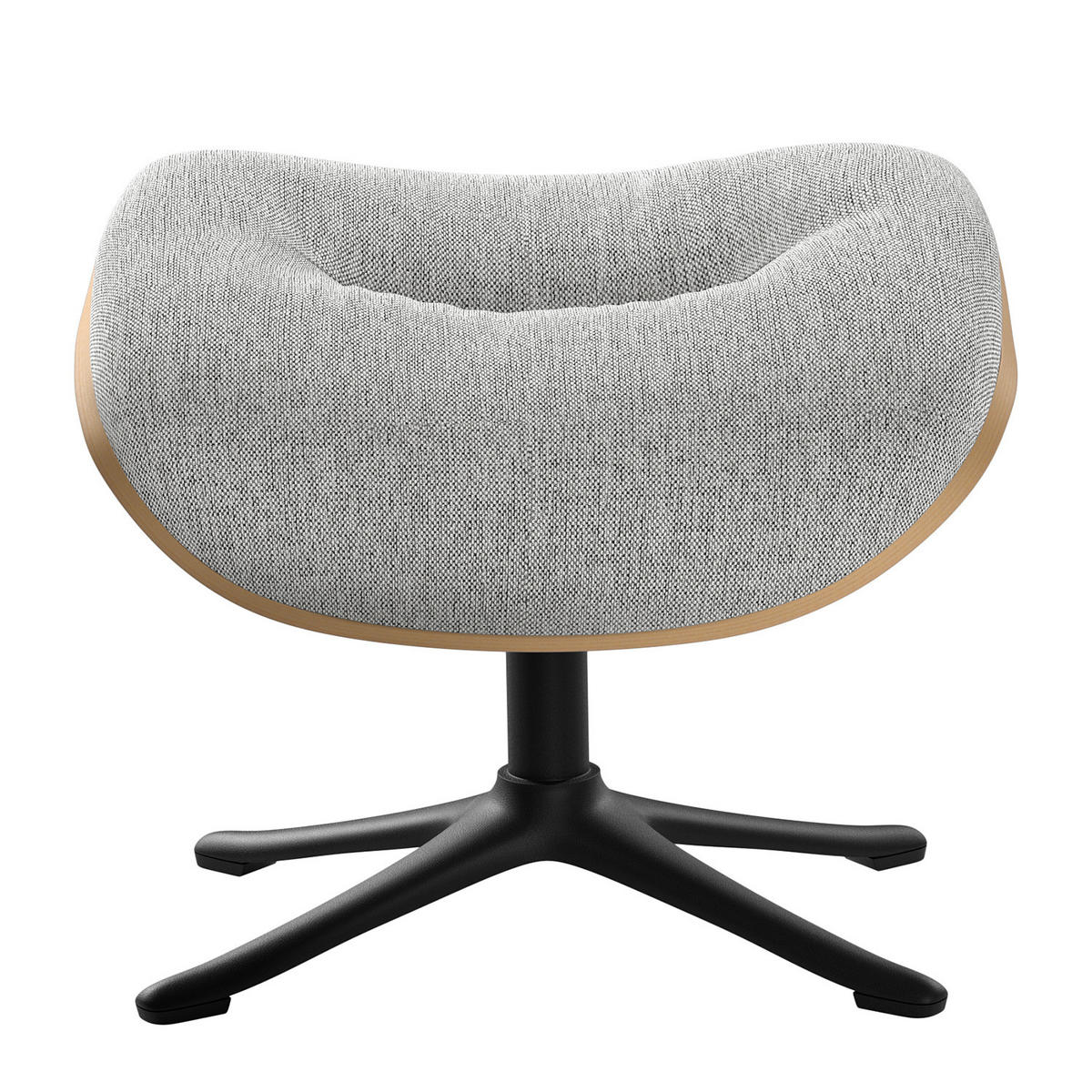 POLSTERHOCKER - Hellgrau/Schwarz, Textil/Metall (44/39/42cm) - home24