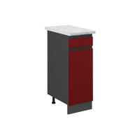 KÜCHENUNTERSCHRANK R-Line Rot 30 cm AP Marmor - Anthrazit/Rot, Holzwerkstoff (30/81.6/60cm) - Vicco