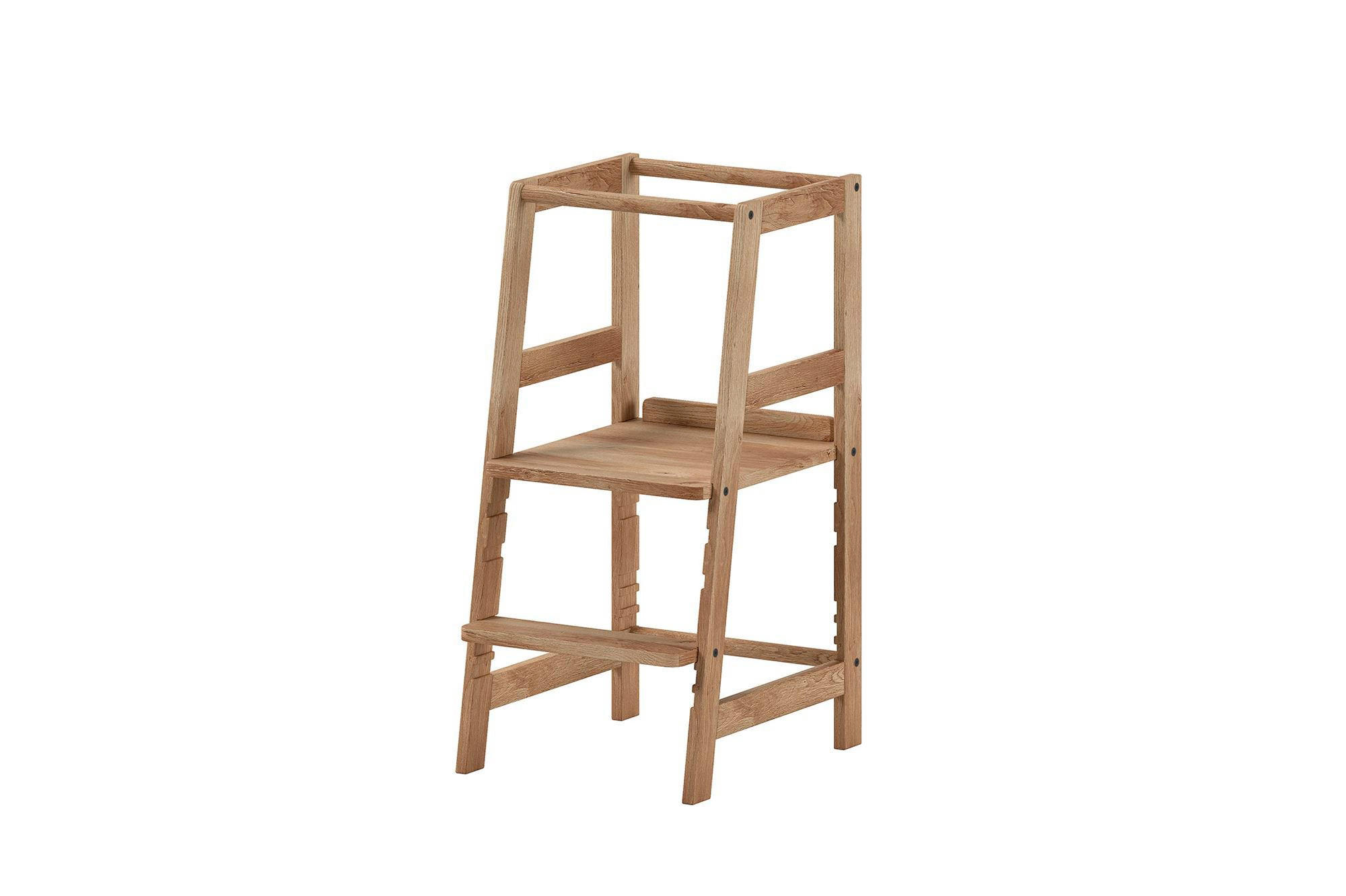 LERNTURM Kefira Massivholz Eiche Natur mitwachsend stabil standfest - Eichefarben, Holz (41/85/48cm) - 58aufmkessel