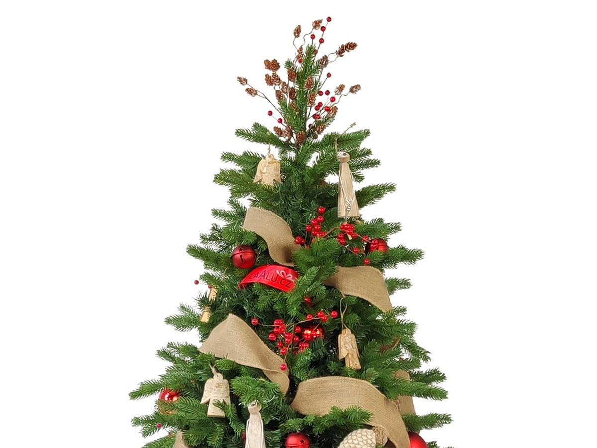 LAALU CHRISTBAUMKUGEL-SET 105 Stück in Luxusbox SECRET OF THE FOREST für Weihnachtsbäume 240-270 cm - Rot/Braun, Kunststoff/Textil (55/50/75cm) - LAALU