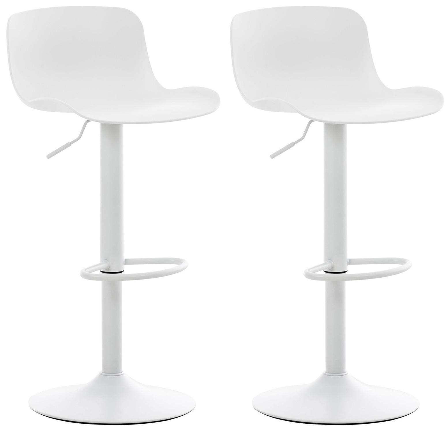 BARHOCKER Almeria, Gestell Metall, Kunststoff Weiß, 2ER Set - Weiß, Kunststoff/Textil (44/100/45cm) - TPFLiving