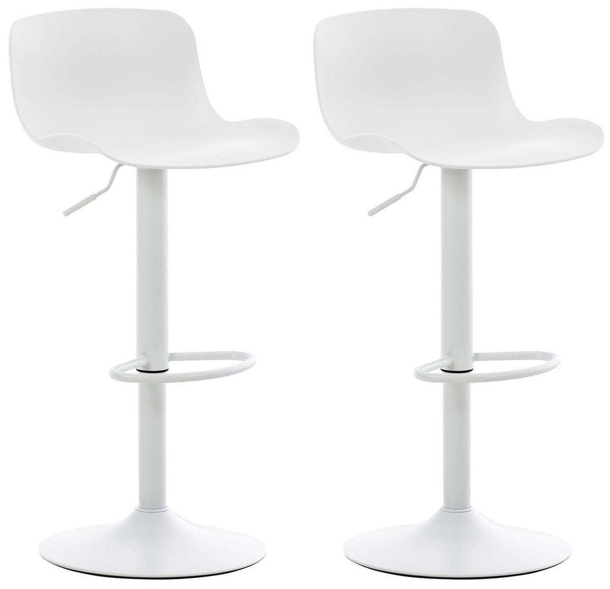 BARHOCKER Almeria, Gestell Metall, Kunststoff Weiß, 2ER Set - Weiß, Kunststoff/Textil (44/100/45cm) - TPFLiving