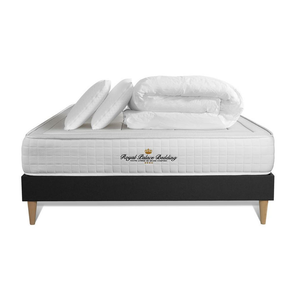 Thumbnail - Royal Palace Bedding Bett, Schwarz, Textil, H3, 3-Zonen, Höhe ca. 24 cm, 200x200 cm, Oeko-Tex® Standard 100, Schlafzimme...