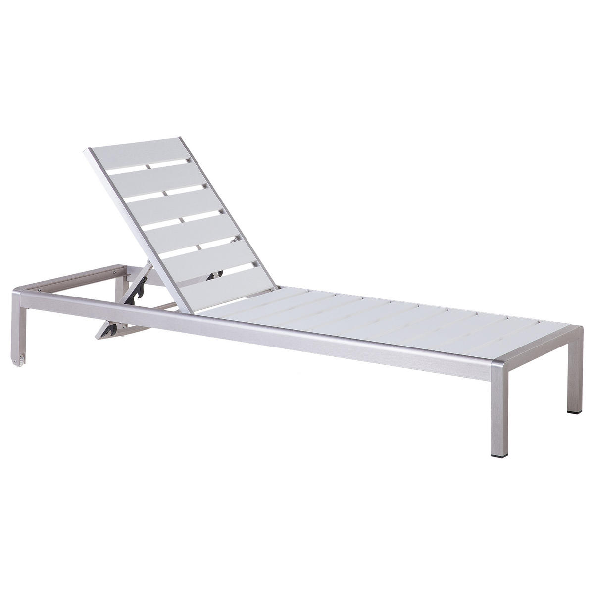 GARTENLIEGE weiß Nardo - Weiß, Metall (64/93/198cm) - Beliani